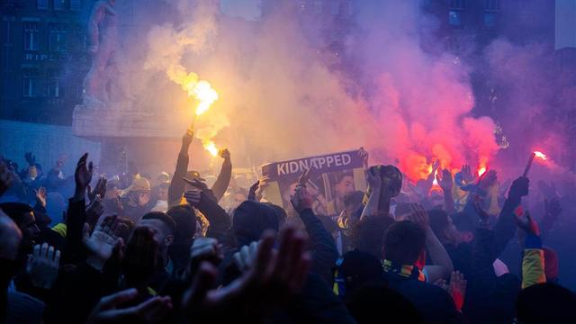 Des heurts entre supporters israéliens et manifestants propalestiniens ont eu lieu à Amsterdam. [Keystone]