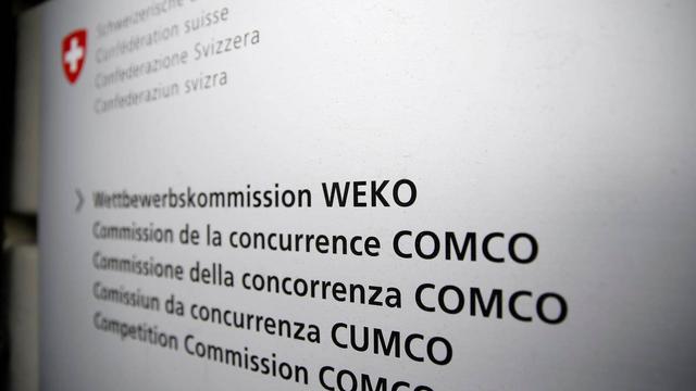 Le logo de la Commission de la concurrence (Comco), à Berne. [Keystone]