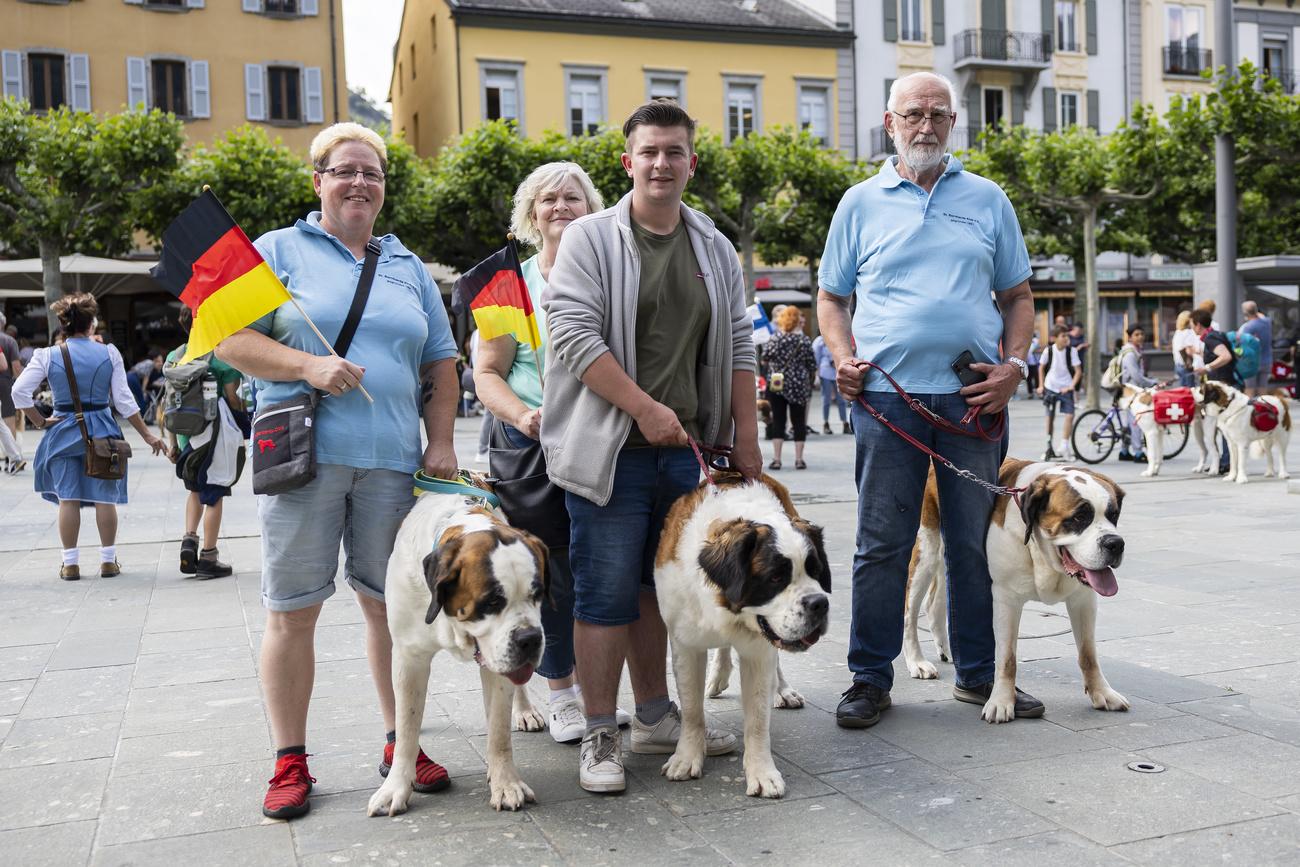 Le concours mondial de Saint-Bernard devrait réunir quelque 150 chiens provenant de dix-sept pays. [Keystone - Cyril Zingaro]