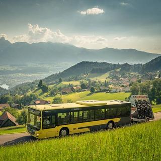 STI bus roulant dans l'Oberland Bernois. [StiService.ch]