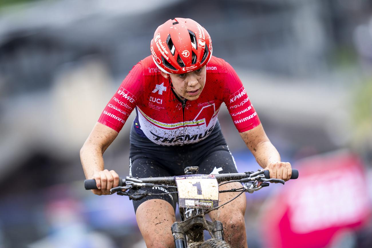 Alessandra Keller ne fera pas partie des favorites à Paris, même si elle est leader de la Coupe du monde. [KEYSTONE - MAXIME SCHMID]