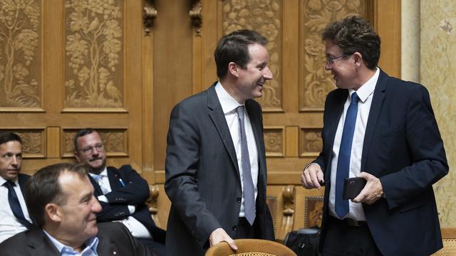 Le conseiller fédéral Albert Rösti a défendu le coup d’éclat de Thomas Aeschi. [Keystone - Peter Klaunzer]