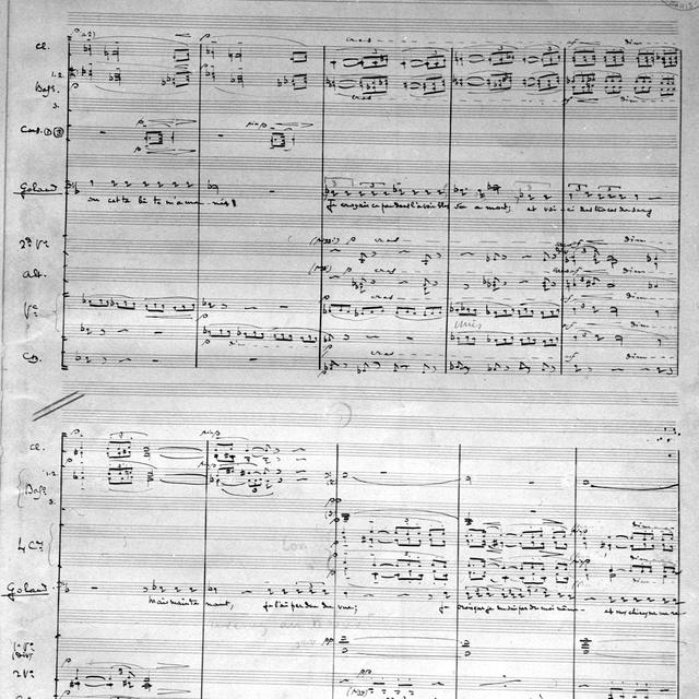 Manuscrit du Ier acte de "Pelléas et Mélisande" de Claude Debussy (1862-1918), compositeur français. Paris, bibliothèque du Conservatoire. [AFP - ©Collection Roger-Viollet]