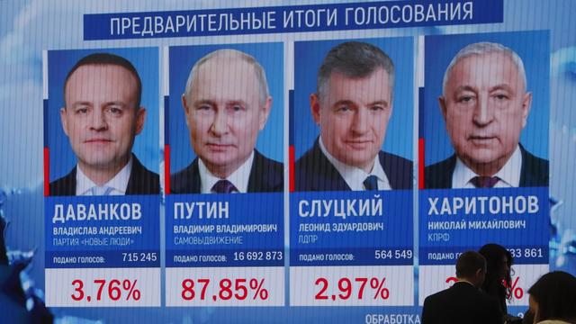 Vladimir Poutine a recueilli plus de 87% des suffrages. [KEYSTONE - MAXIM SHIPENKOV]