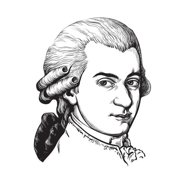 Portrait stylisé de Mozart (1756-1791). [Depositphotos - UncleLeo]
