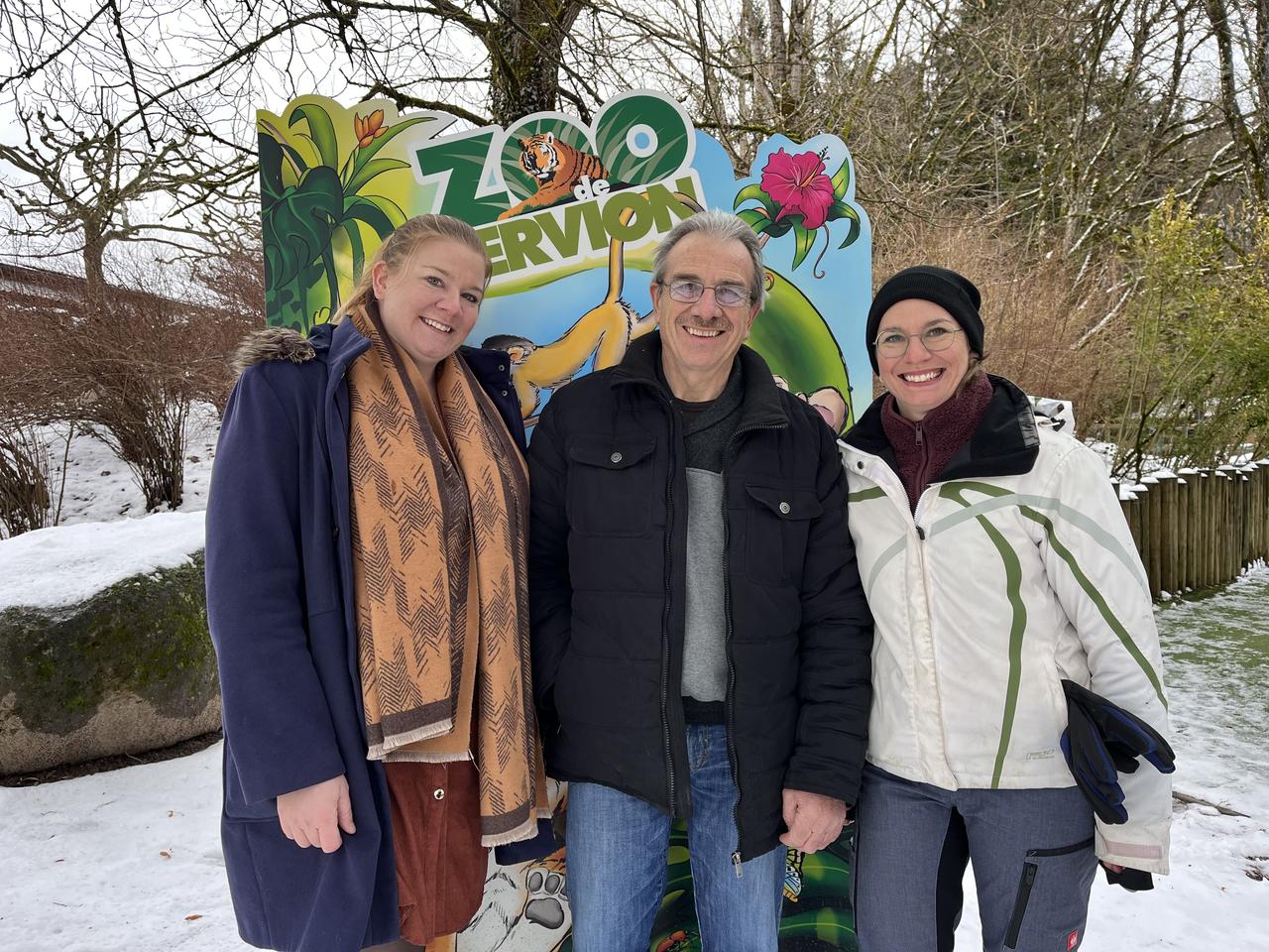 Céline Bulliard, Roland Bulliard et Virginie Grivel à la direction du Zoo de Servion [RTS - Cédric Guigon]