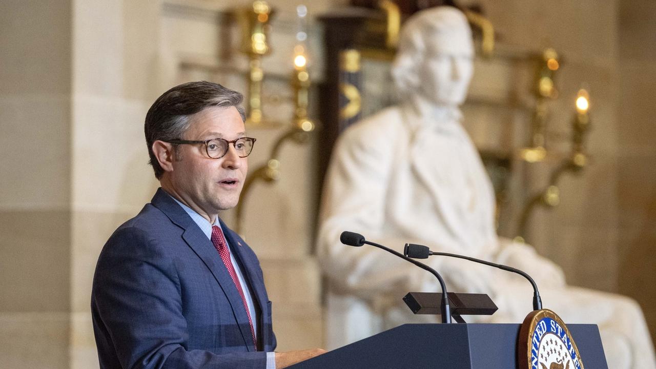 Le président de la Chambre des représentants, Mike Johnson, le mercredi 13 décembre 2023, à Washington. [keystone - Mark Schiefelbein]