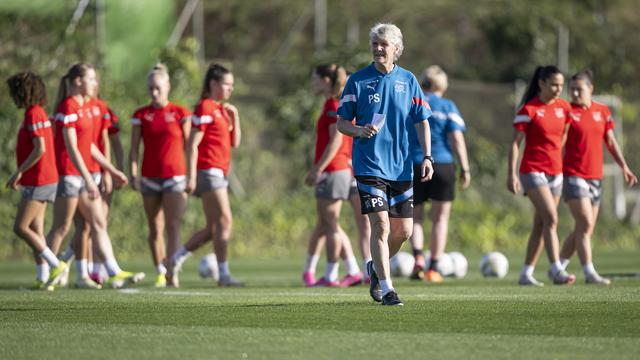 Pia Sundhage entraîne l'équipe féminine suisse de football. [Keystone - Anthony Anex]