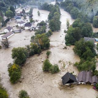 De fortes inondations en Bosnie ont fait au moins 14 morts. [Keystone]