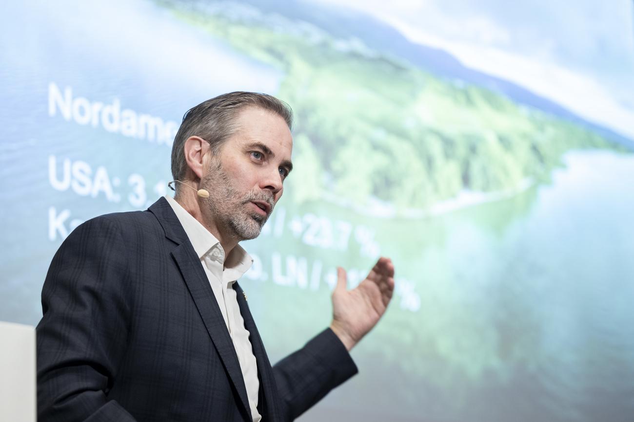 Martin Nydegger, directeur de Suisse Tourisme, lors de la présentation des chiffres de l'année 2023. [KEYSTONE - ENNIO LEANZA]