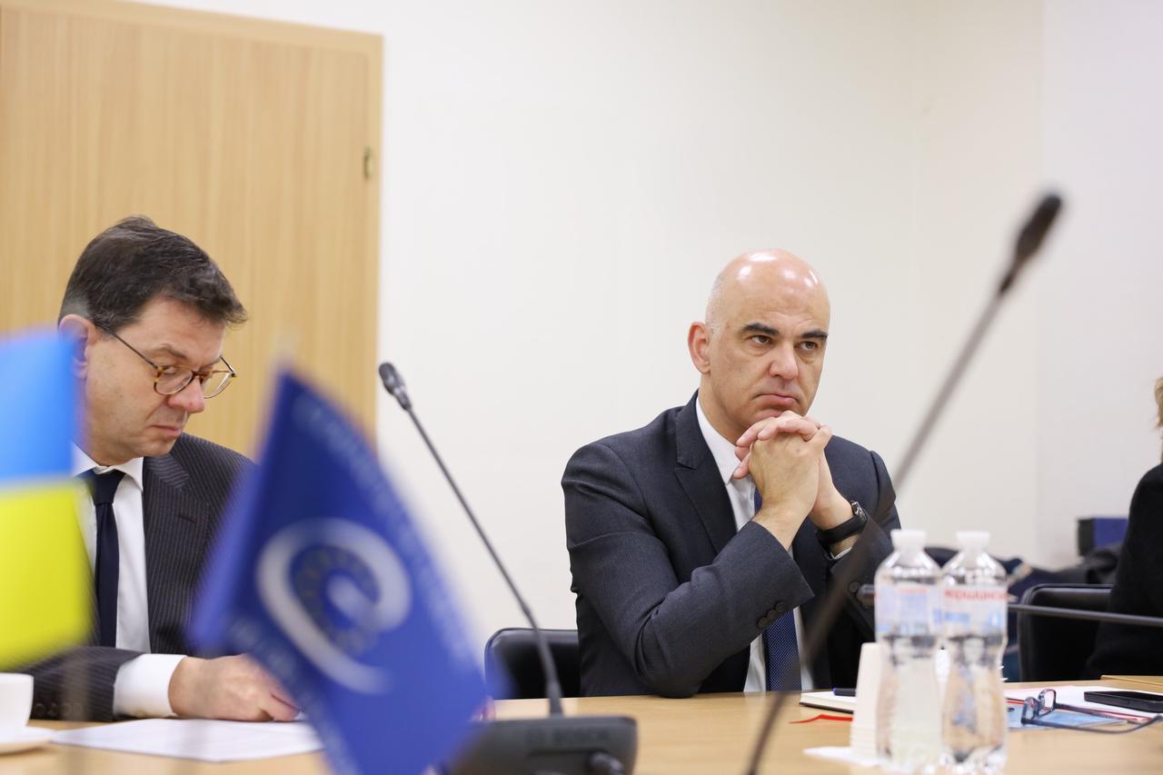 Alain Berset a effectué une visite surprise mardi à Kiev pour assurer l'Ukraine de son soutien [Swiss Embassy Kyiv]