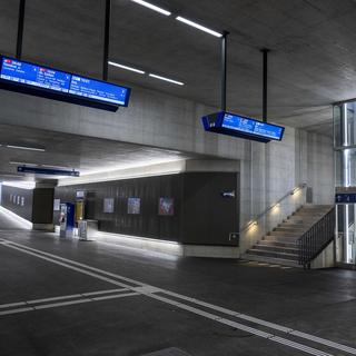 Le nouveau sous-voies de la gare de Fribourg. [Keystone - Peter Schneider]