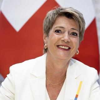 L'Assemblée fédérale a élu mercredi Karin Keller-Sutter présidente de la Suisse pour 2025. [Keystone]