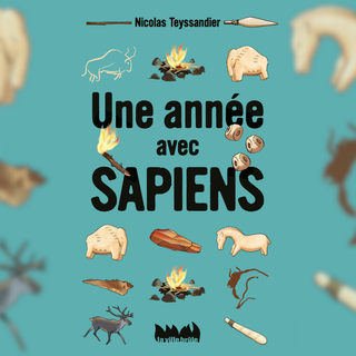 La couverture du livre "Une année avec Sapiens" (La Ville Brûle, 2023). [Montage RTS - La Ville Brûle]