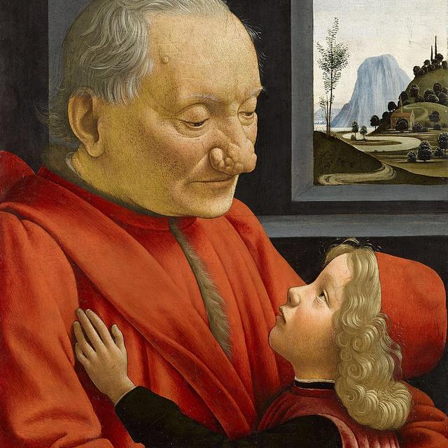 "Portrait d'un vieillard et d'un jeune garçon" de Domenico Ghirlandaio (1448-1494). [Domaine public]