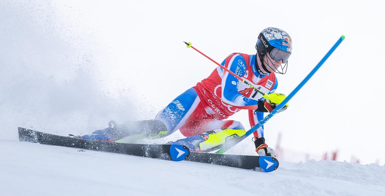 Clément Noël a remporté son 2e slalom de l'hiver. [KEYSTONE - JOHANN GRODER]