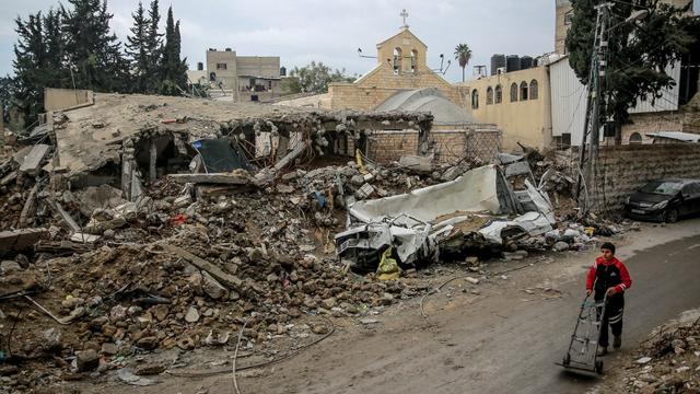 L'Eglise Saint-Porphyre, à Gaza. [AFP - Omar al-Qattaa]