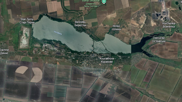 La localité de Kurakhove, dans la région de Donetsk. [Google Earth - RTSinfo]