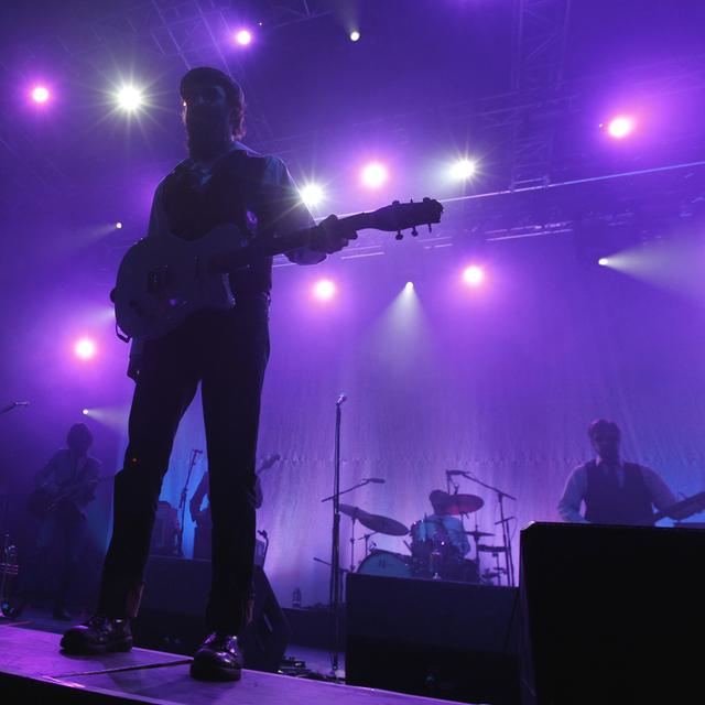 Le chanteur et guitariste du groupe américain Eels lors d'un festival à Berne en 2011. [Keystone - Peter Klaunzer]