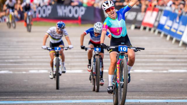 Sina Frei a remporté un nouveau podium à Mont-Saint-Anne [KEYSTONE - MAXIME SCHMID]