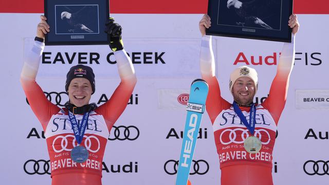 Le doublé suisse lors de la descente de Beaver Creek aura été le moment fort de ce week-end américain. [Robert F. Bukaty - Keystone]