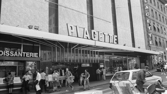 La Placette près de la gare de Genève en 1993. [Keystone - Patrick Aviolat]