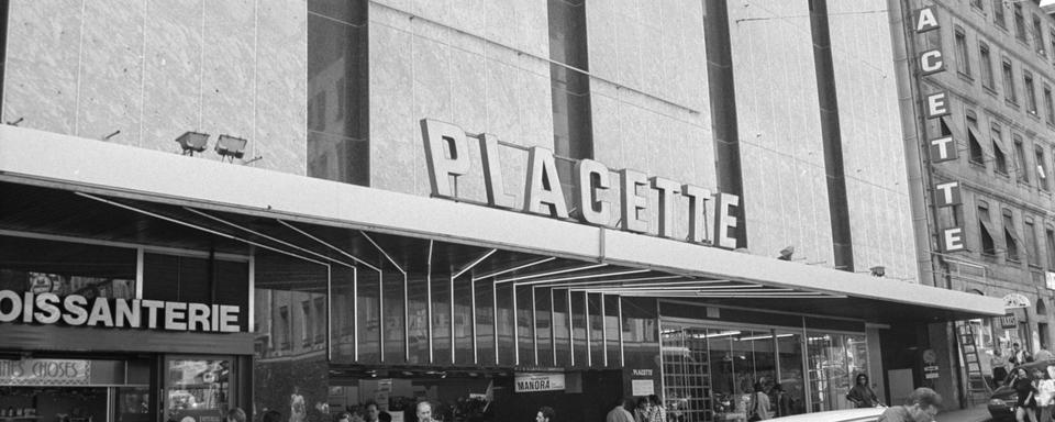 La Placette près de la gare de Genève en 1993. [Keystone - Patrick Aviolat]