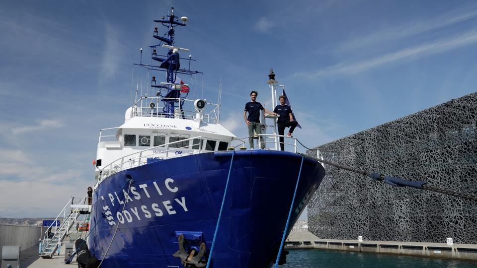 Le Plastic Odyssey dans le port de Marseille en septembre 2022. [AFP - NICOLAS TUCAT]