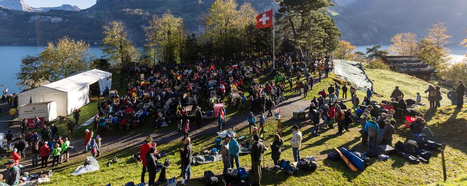 La fête nationale sur le Grütli se fera sans discours officiel du Conseil fédéral, interview d’Anders Stokholm. [Keystone - Philipp Schmidli]