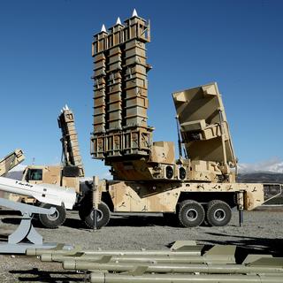 Une photo mise à disposition par le ministère iranien de la Défense le 17 février 2024 montre un système de missile anti-balistique de fabrication iranienne "Arman". [Keystone - EPA/MINISTÈRE IRANIEN DE LA DÉFENSE]