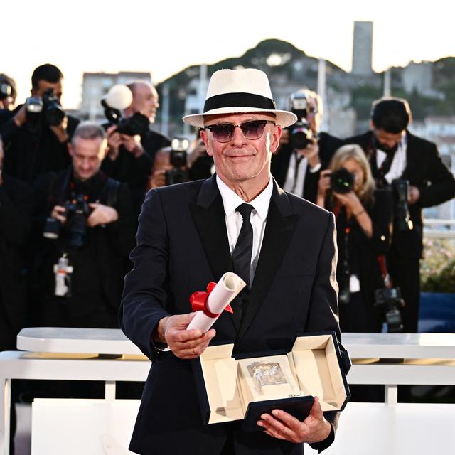 Le réalisateur Jacques Audiard lors de la 77e édition du Festival du Film de Cannes le 25 mai 2024. [AFP - LOIC VENANCE]