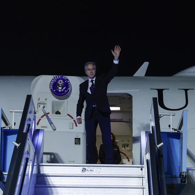 Le secrétaire d'Etat américain Antony Blinken a terminé sa tournée au Moyen-Orient. [Keystone - Evelyn Hockstein - Pool Photo via AP]