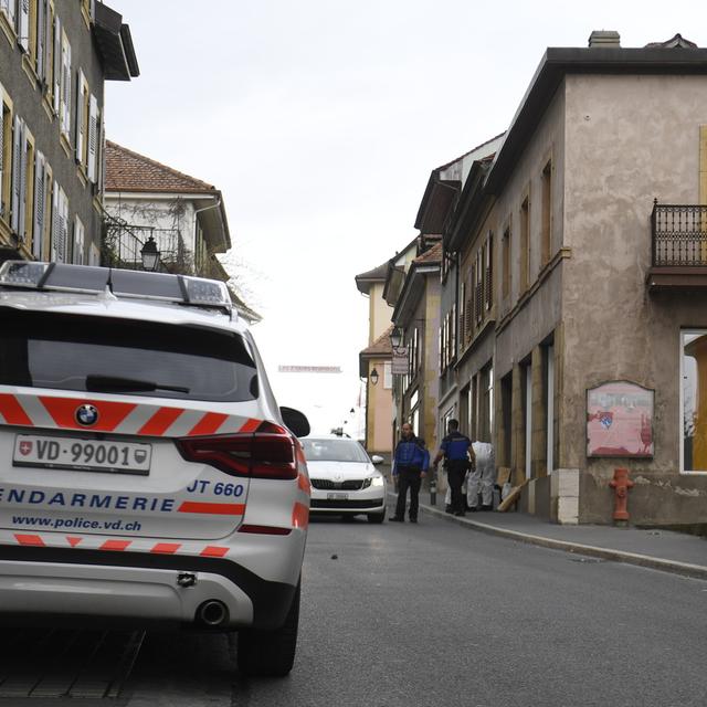L'homme de 25 ans était jugé en France pour un double homicide et une triple tentative d'homicide en février 2020 à Grandson, dans le canton de Vaud. [Keystone - Laurent Gillieron]