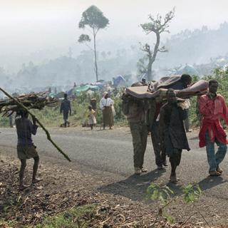 Des réfugiés lors du génocide au Rwanda en 1994. [Keystone - Jose Giribas]