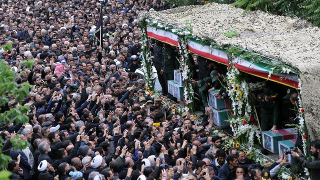 En Iran, les funérailles du président défunt Ebrahim Raïssi ont débuté ce matin 25 mai 2024. [EPA/Keystone - STRINGER]