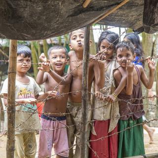 Enfant Rohingyas dans un camp de réfugiés, août 2022. [EPA / KEYSTONE - Monirul Alam]