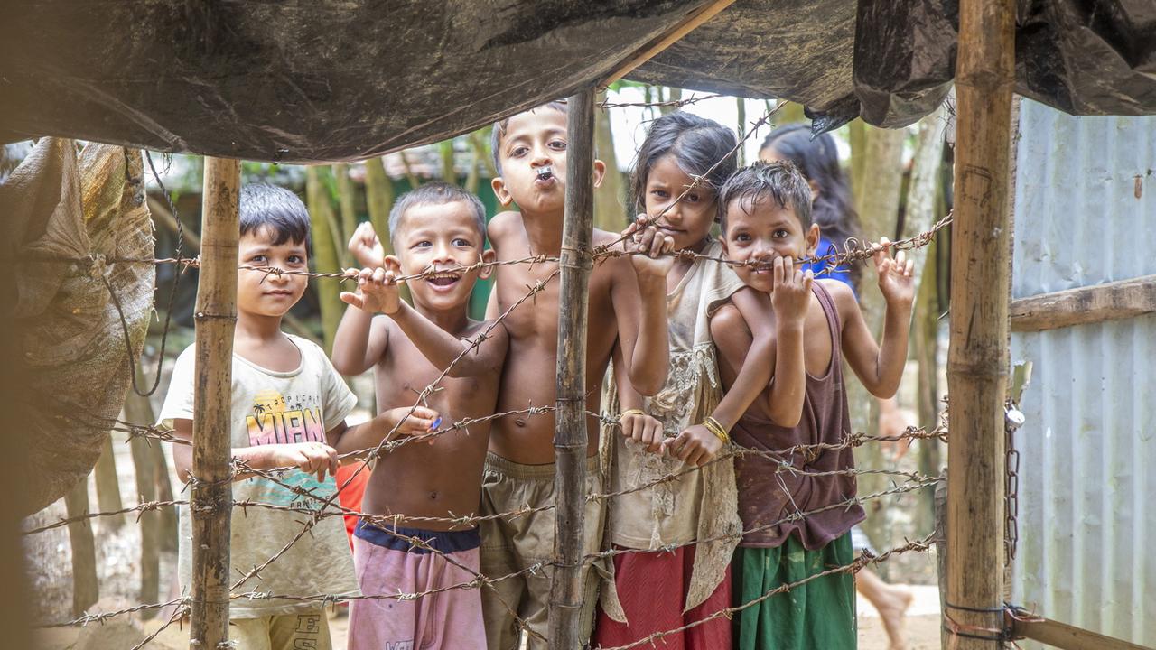 Enfant Rohingyas dans un camp de réfugiés, août 2022. [EPA / KEYSTONE - Monirul Alam]