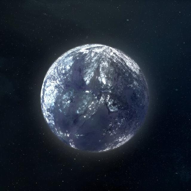 Illustration d'artiste d'une planète de la masse de la Terre incrustée de glace. Les scientifiques estiment qu'il pourrait y avoir des billions de planètes errantes dans la Voie lactée, et que certaines d'entre elles pourraient abriter la vie. [NASA - Goddard Space Flight Center]