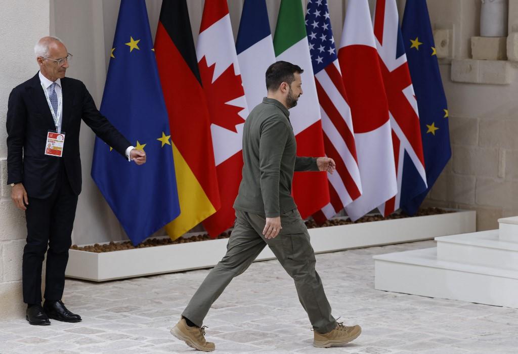 Le président ukrainien se trouve en Italie pour la réunion du G7. [AFP - LUDOVIC MARIN]
