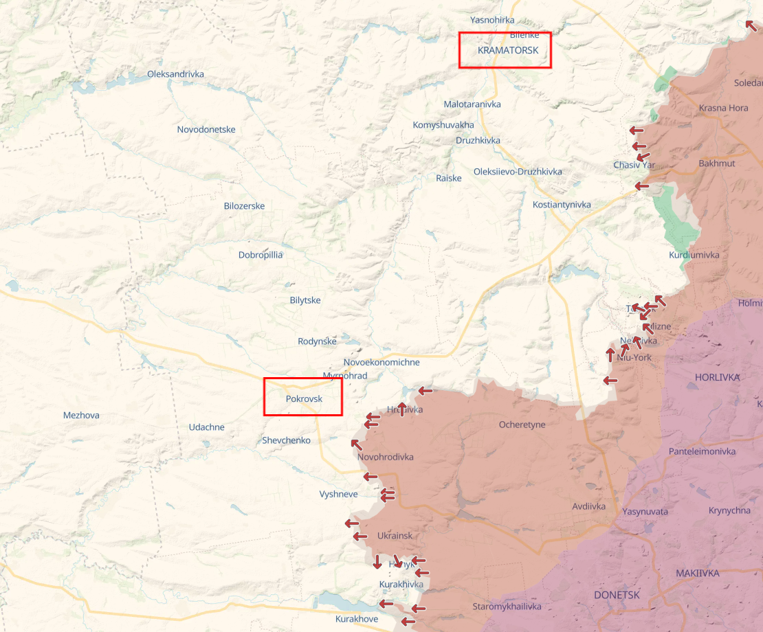 Les villes de Pokrovsk et Kramatorsk sont vitales pour assurer la logistique des troupes ukrainiennes dans le Donbass [https://deepstatemap.live/ - RTSinfo]