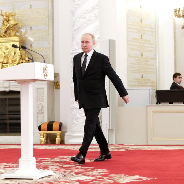 Le président russe Vlaidmir Poutine photographiée au cours d'une cérémonie militaire à Moscou, le 21 juin 2024 (image d'illustration). [reuters - Mikhail Sinitsyn]