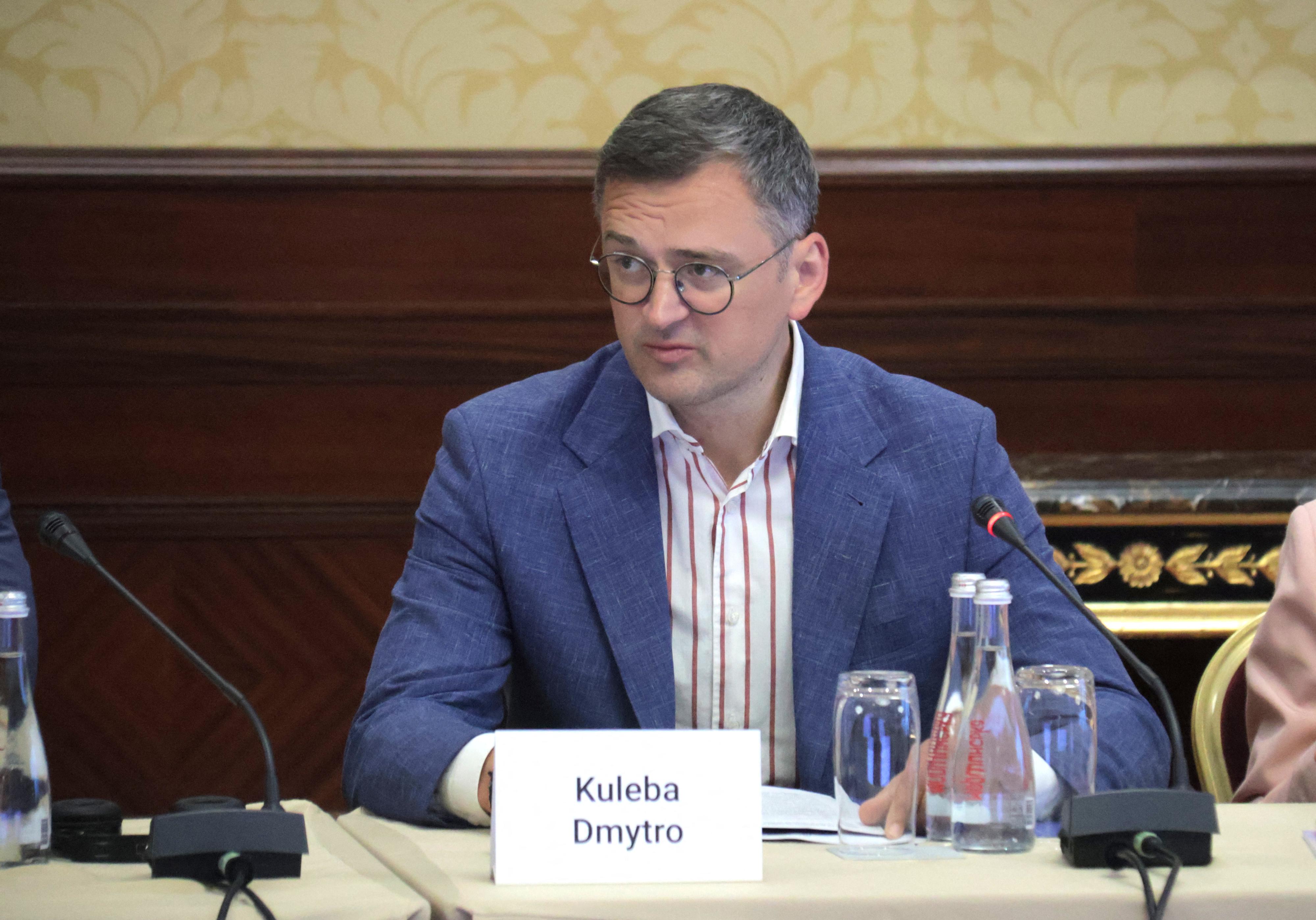 Le chef de la diplomatie ukrainienne Dmytro Kouleba. [NurPhoto via AFP - YEVHEN KOTENKO]