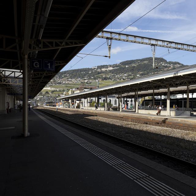 Les quais de la gare de Vevey (image d'illustration). [Keystone - Noemi Cinelli]