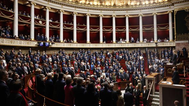 Première motion de censure du gouvernement Barnier. [KEYSTONE - YOAN VALAT]