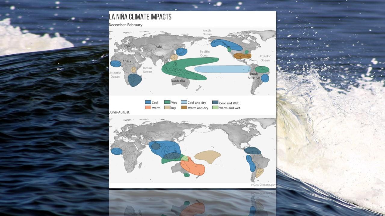 Impacts des épisodes de type la Niña autour du globe. [NOAA/Wikicommons]