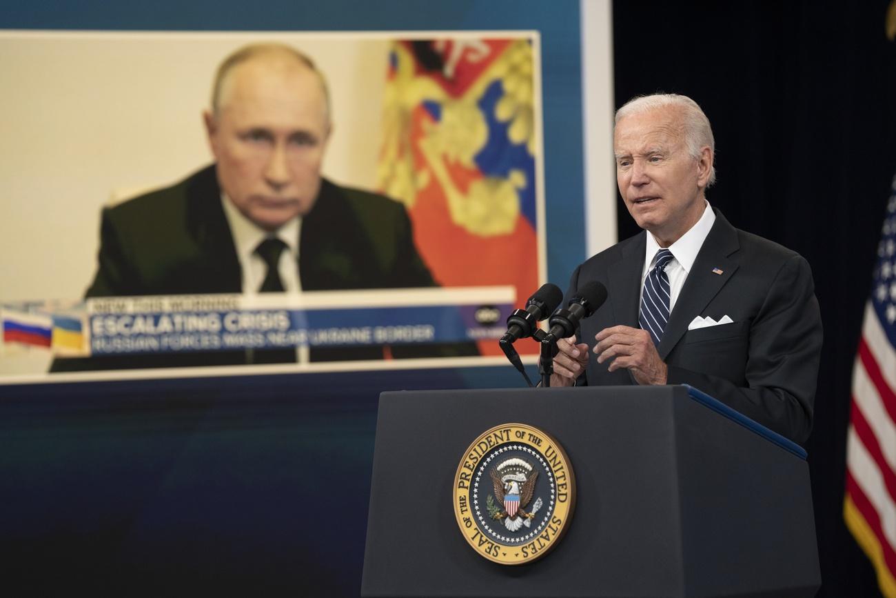 Joe Biden critique à nouveau Vladimir Poutine [KEYSTONE - CHRIS KLEPONIS / POOL]