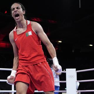 La boxeuse algérienne Imane Khelif a brillé pendant les JO. [Keystone/AP Photo - John Locher]