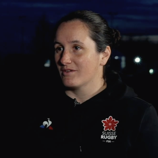 Aurélie Lemouzy,  joueuse, arbitre et présidente de la Fédération suisse de rugby.