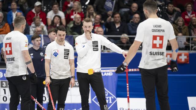 Le quatuor suisse a pris le meilleur sur les Néerlandais avant de perdre face aux Norvégiens. [KEYSTONE - ENNIO LEANZA]