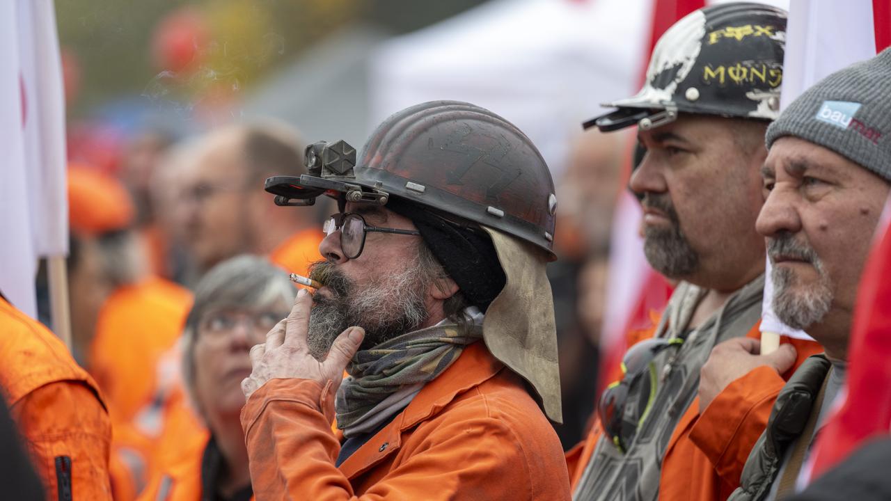 Manifestation pour le maintien de l'aciérie de Gerlafingen. [Keystone - Marcel Bieri]